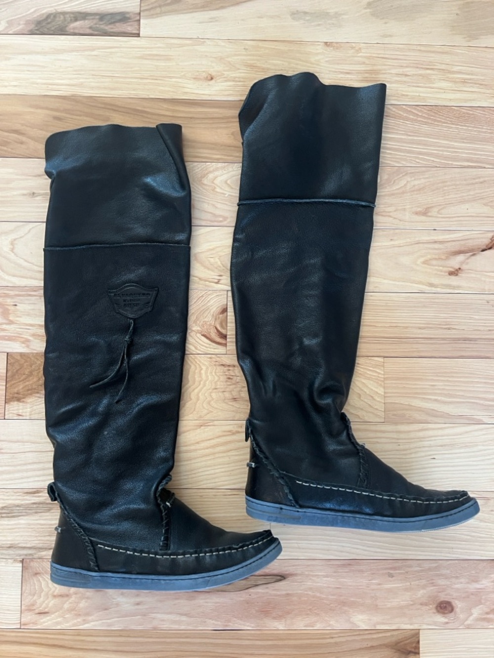 El Vaquero Mojave Black Leather Over-the-Knee Boots